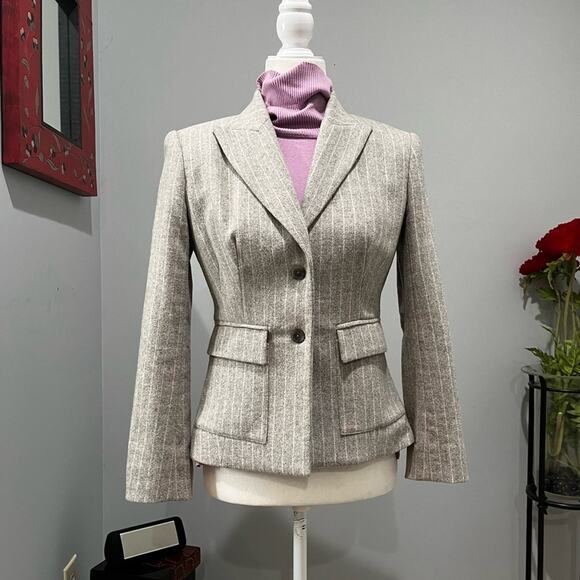 NEW Body by Victoria Wool Pinstripe Tailored Structured Hourglass Blazer Jacket - Picture 10 of 16